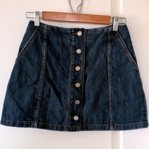 Wilfred mid-blue denim miniskirt with pockets, size 2